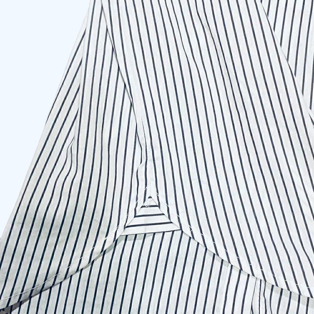 Artisan NY  Off The Shoulder Stripe Cotton Button Down Shirt - Picture 11 of 13